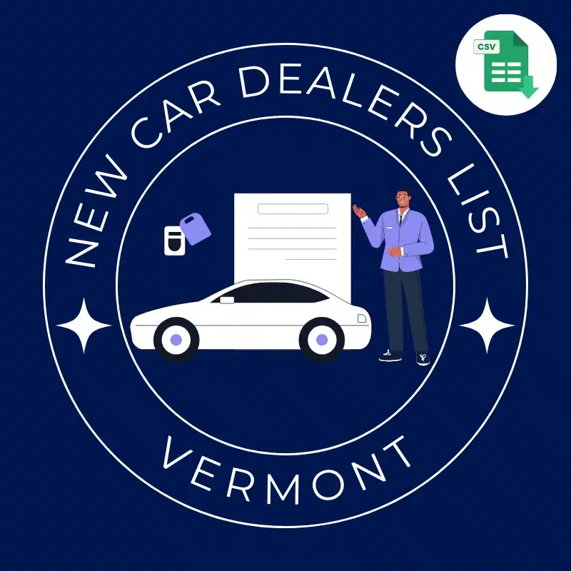 Vermont New Car Dealers Email List
